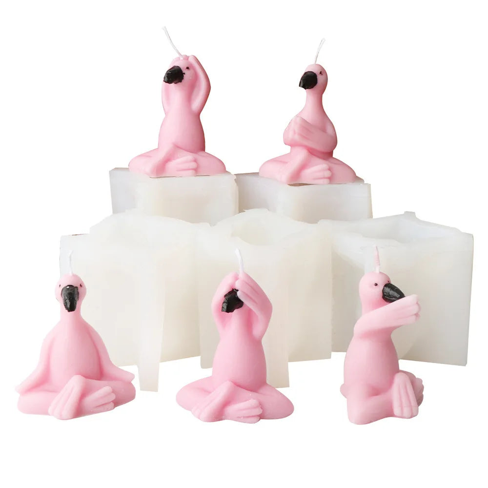 3D Flamingo Silicone Candle Mould for Cute Bird Crafts