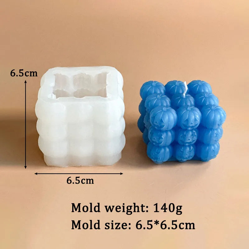Skull Pumpkin Rubik's Cube Candle Mould