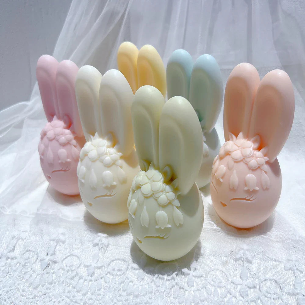 Easter Egg with Rabbit ears Silicone Candle Mould