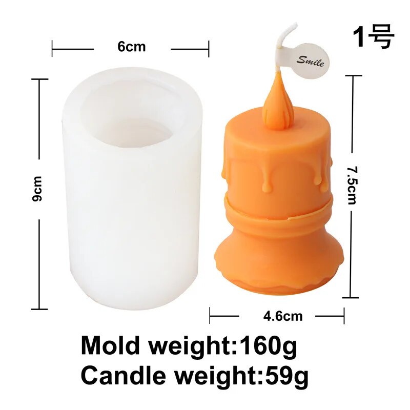 Burning Flame Long Rod Candle Mould