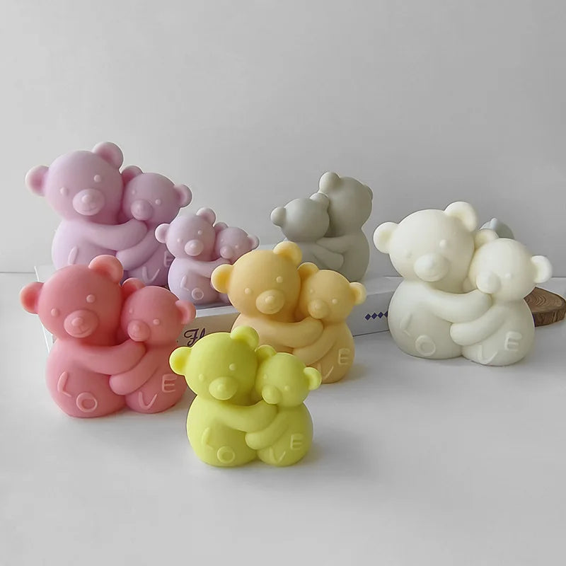 3D Love Bear Aroma Candle Silicone Mould