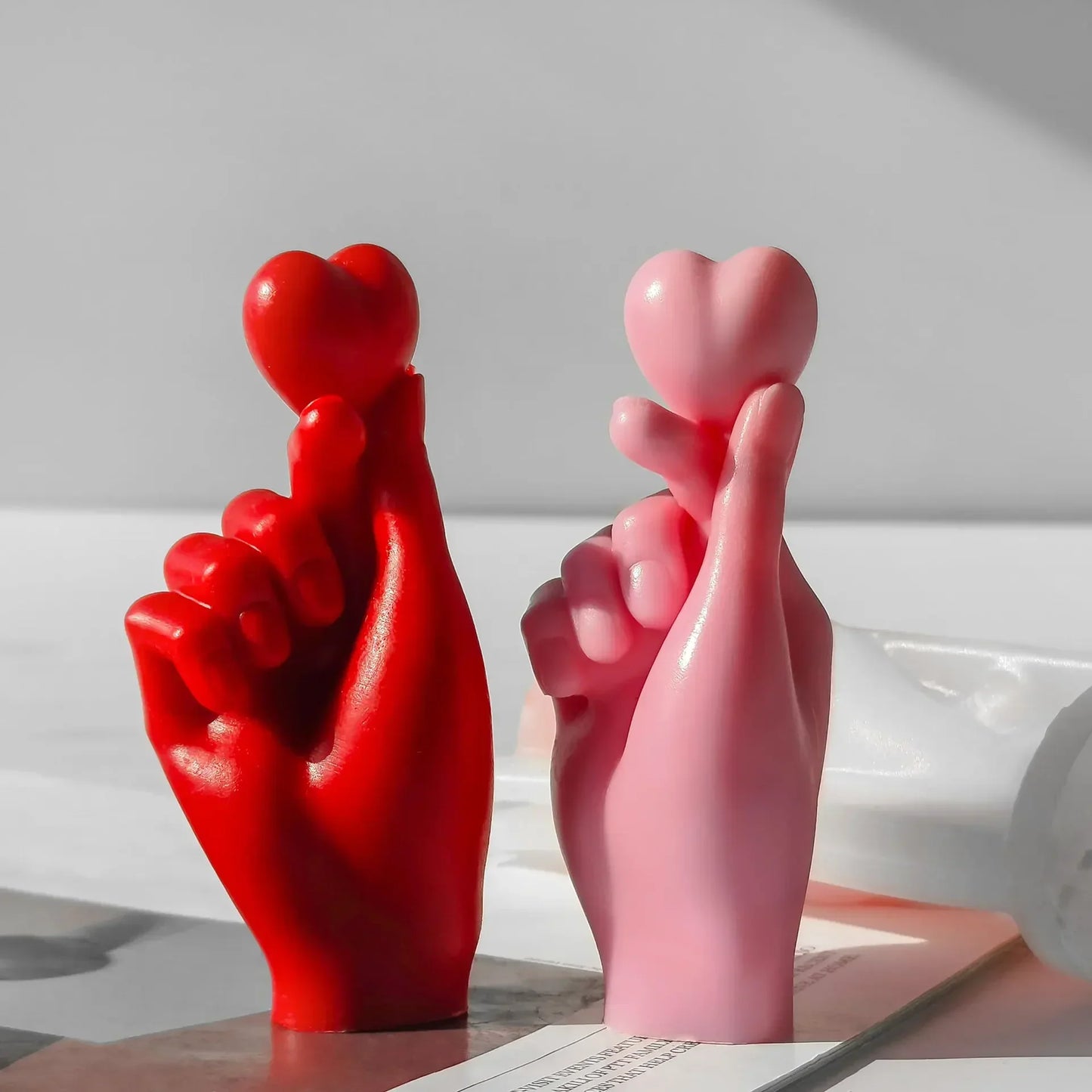 Finger Heart Gesture Silicone Candle Mould