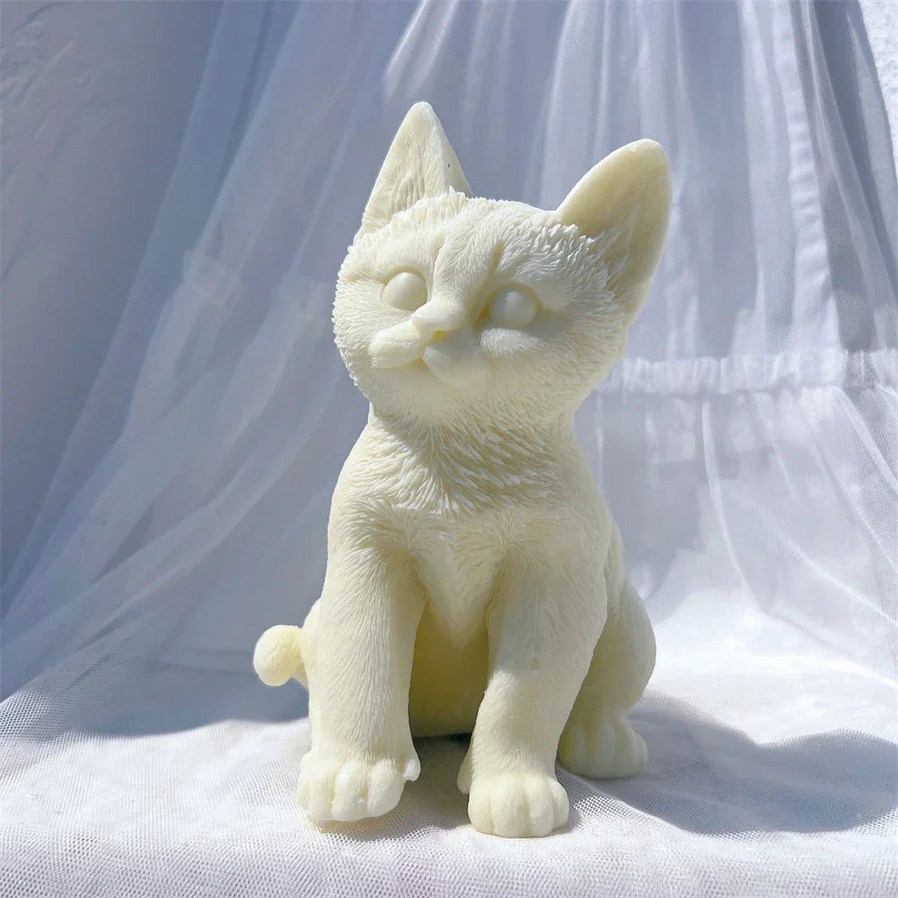 Sitting Tabby Cat Candle Silicone Mould