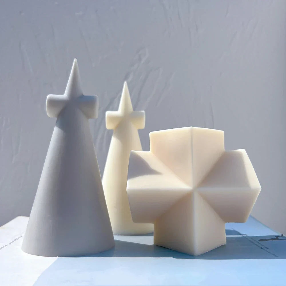 Geometric Cross Shaped Silicone Candle Mould