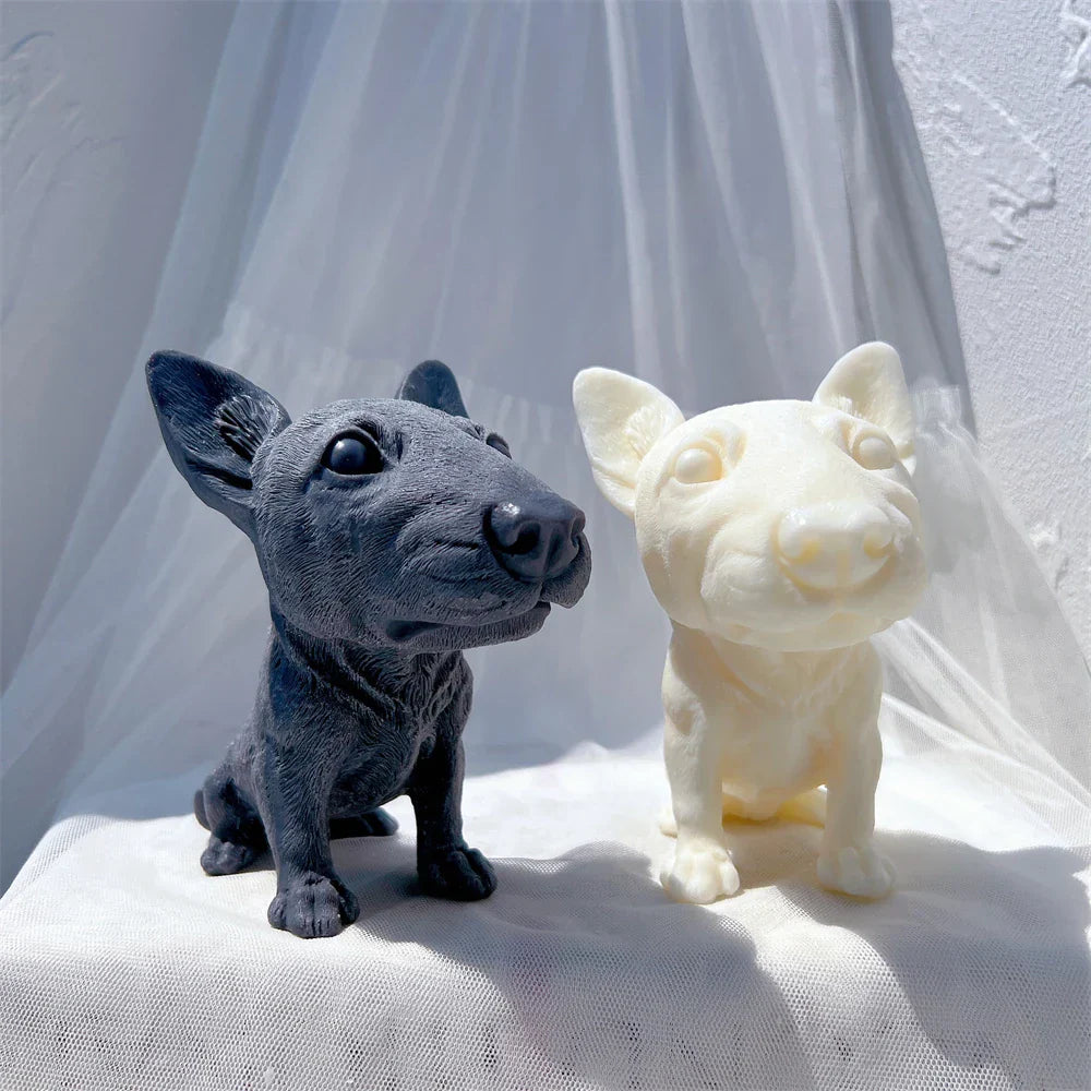 Bullhead Terrier Statue Candle Silicone Mould
