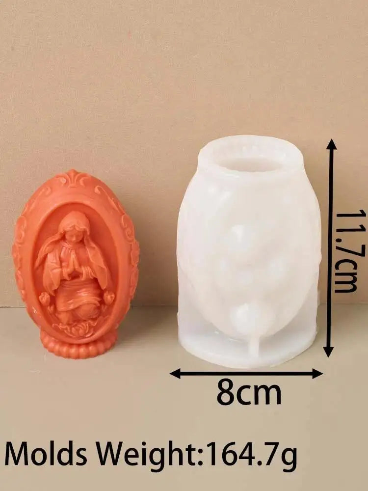 DIY 3D Jesus and Virgin Mary Easter Egg Silicone Candle Mould