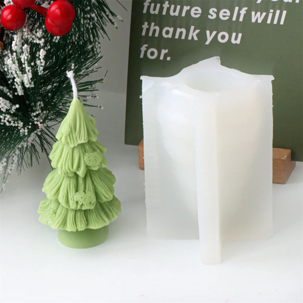 Snowman Christmas Tree Candle Silicone Mould