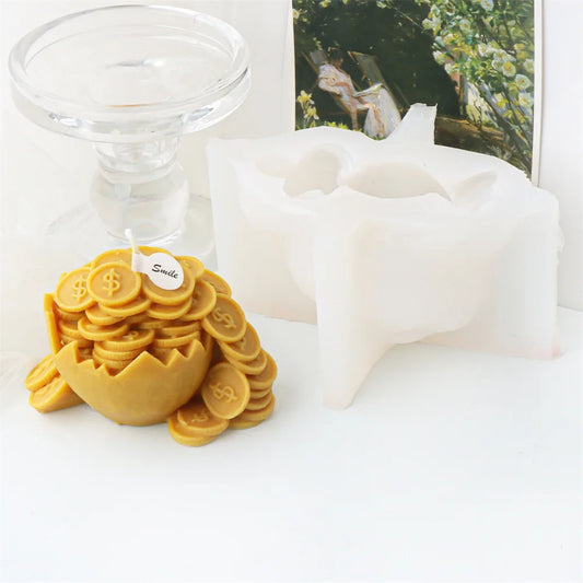 3D Coin Egg Breaking Candle Mould Silicone