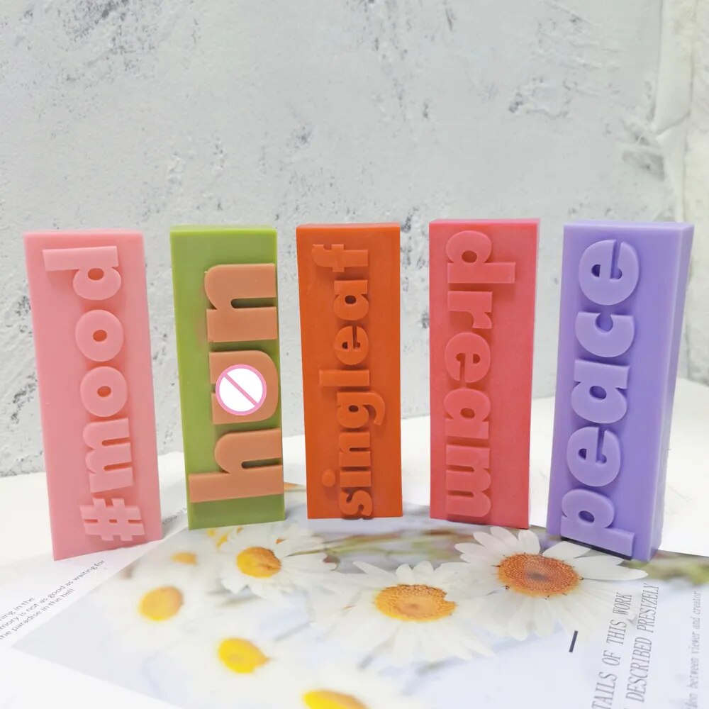 DIY 16 Designs Extra Babe Mood Words Slogan Candle Silicone Mould
