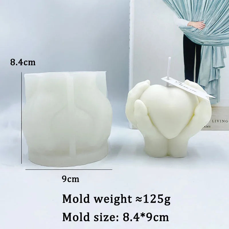 Rose Heart Shaped Candle Mould Silicone