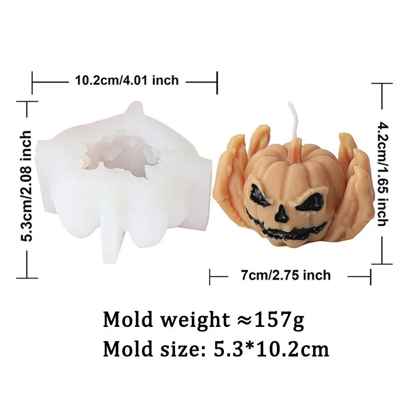 Halloween Devil Pumpkin Skull Candle Mould