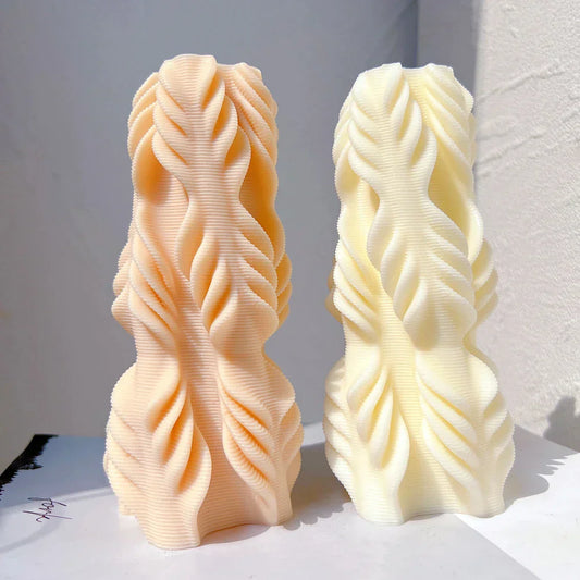 Ribbed Ripple Pillar Candle Mould