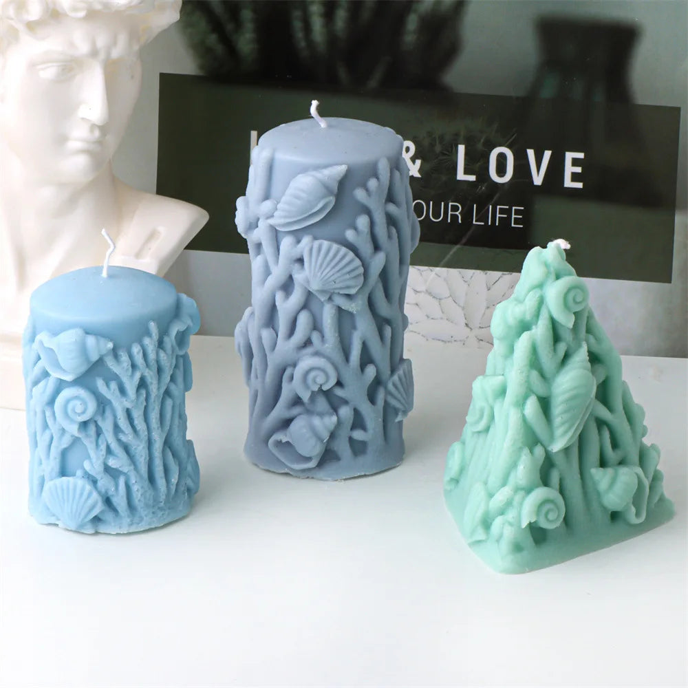 Coral Pillar Candle Silicone Mould