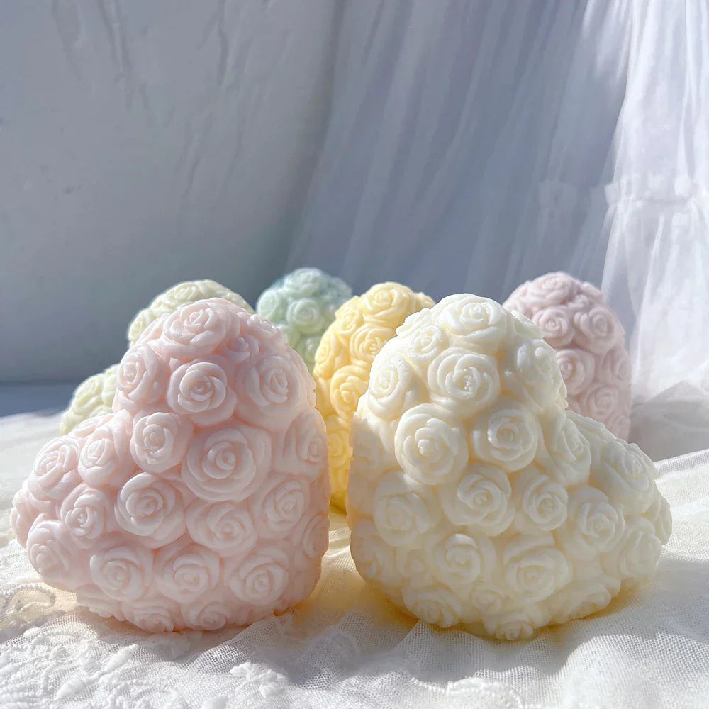 Rose Heart Silicone Candle Mould
