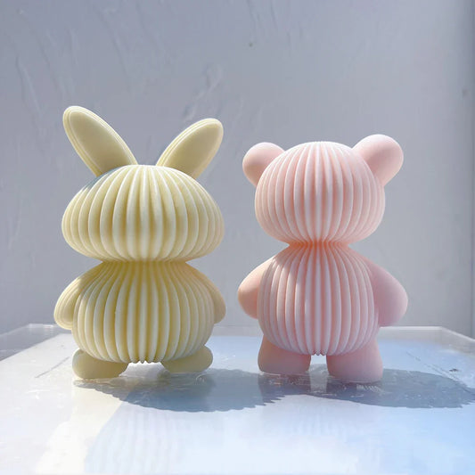Ribbed Bear & Rabbit Candle Mould