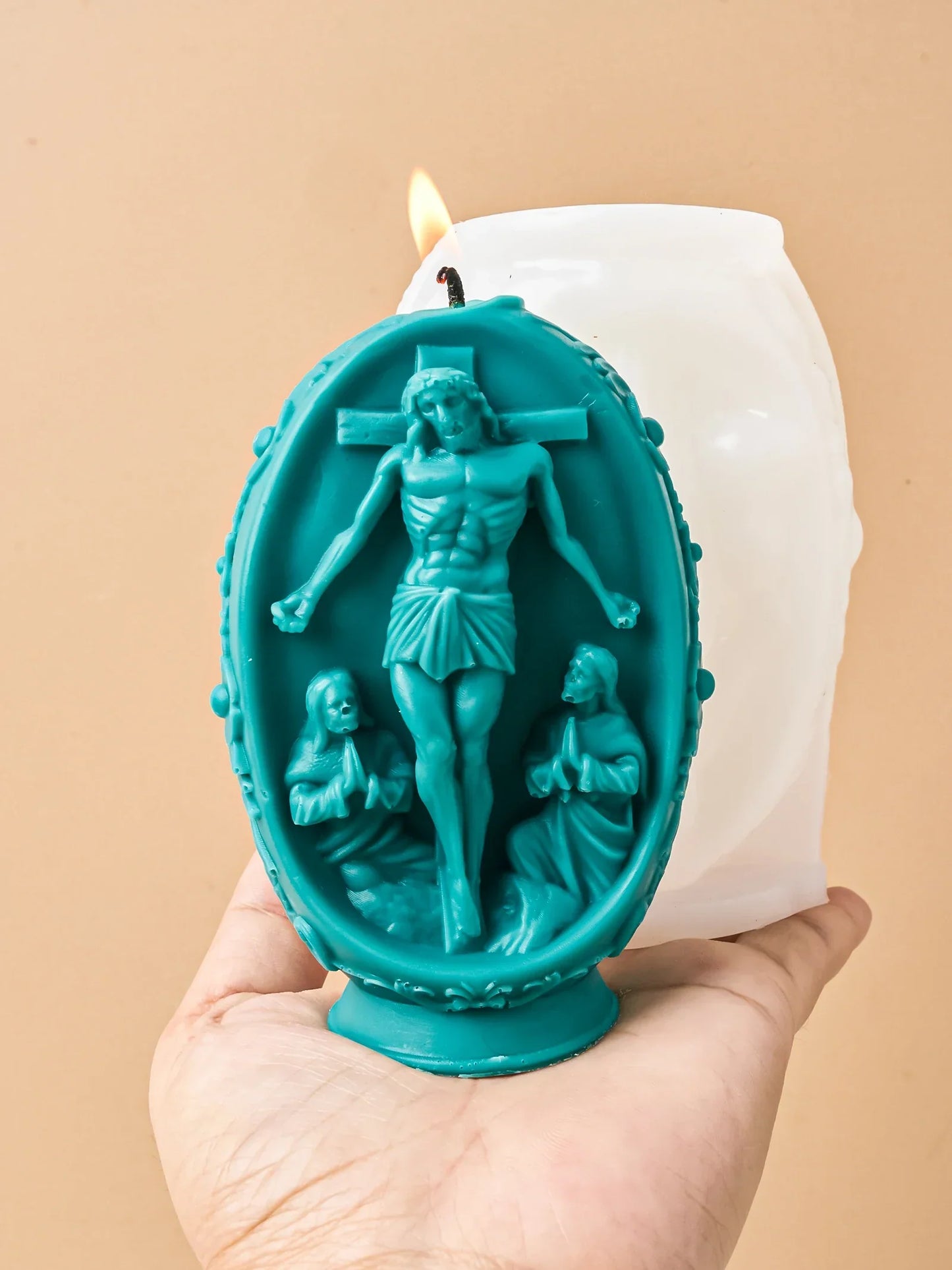 DIY 3D Jesus and Virgin Mary Easter Egg Silicone Candle Mould