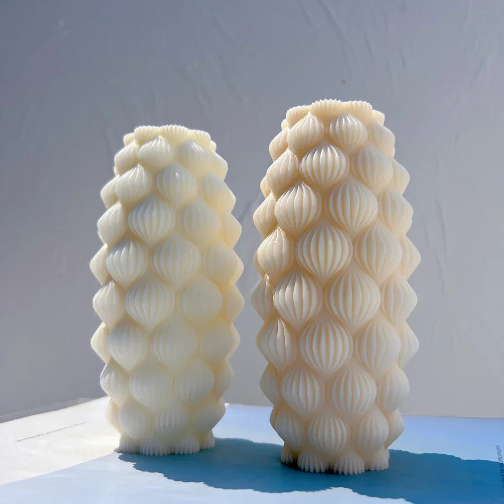 Ribbed Pillar Raindrop Candle Mould