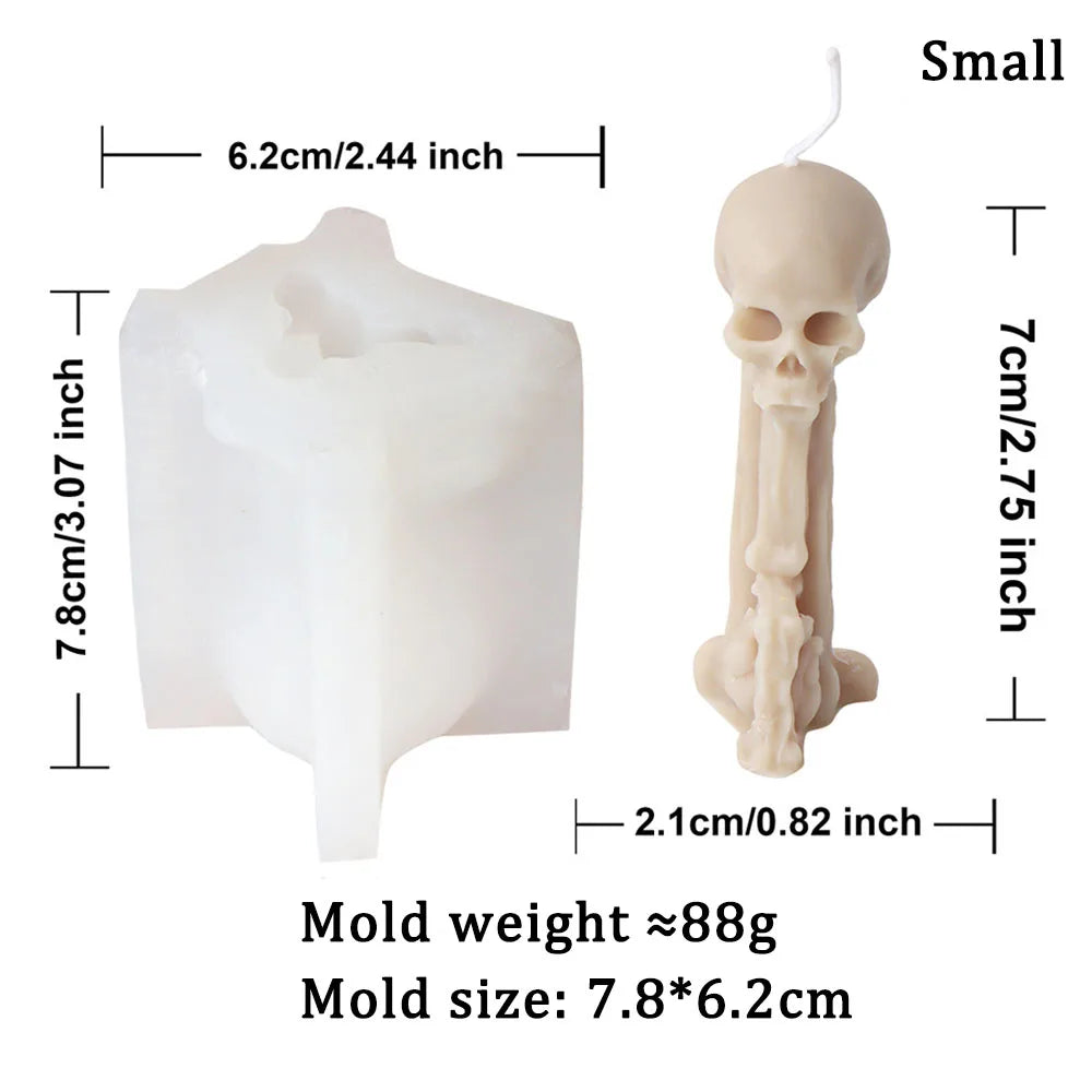 3D Skull Head Candle Moulds