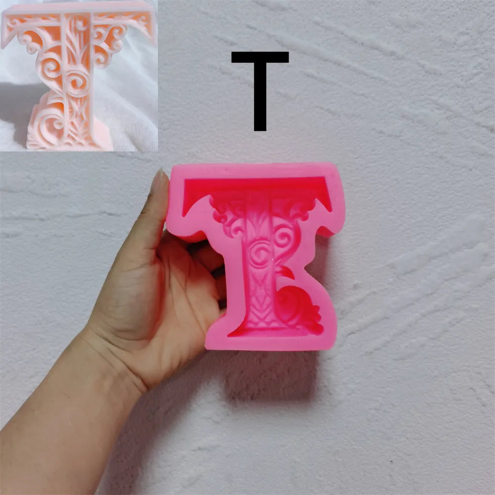 Floral Alphabet Candle Moulds