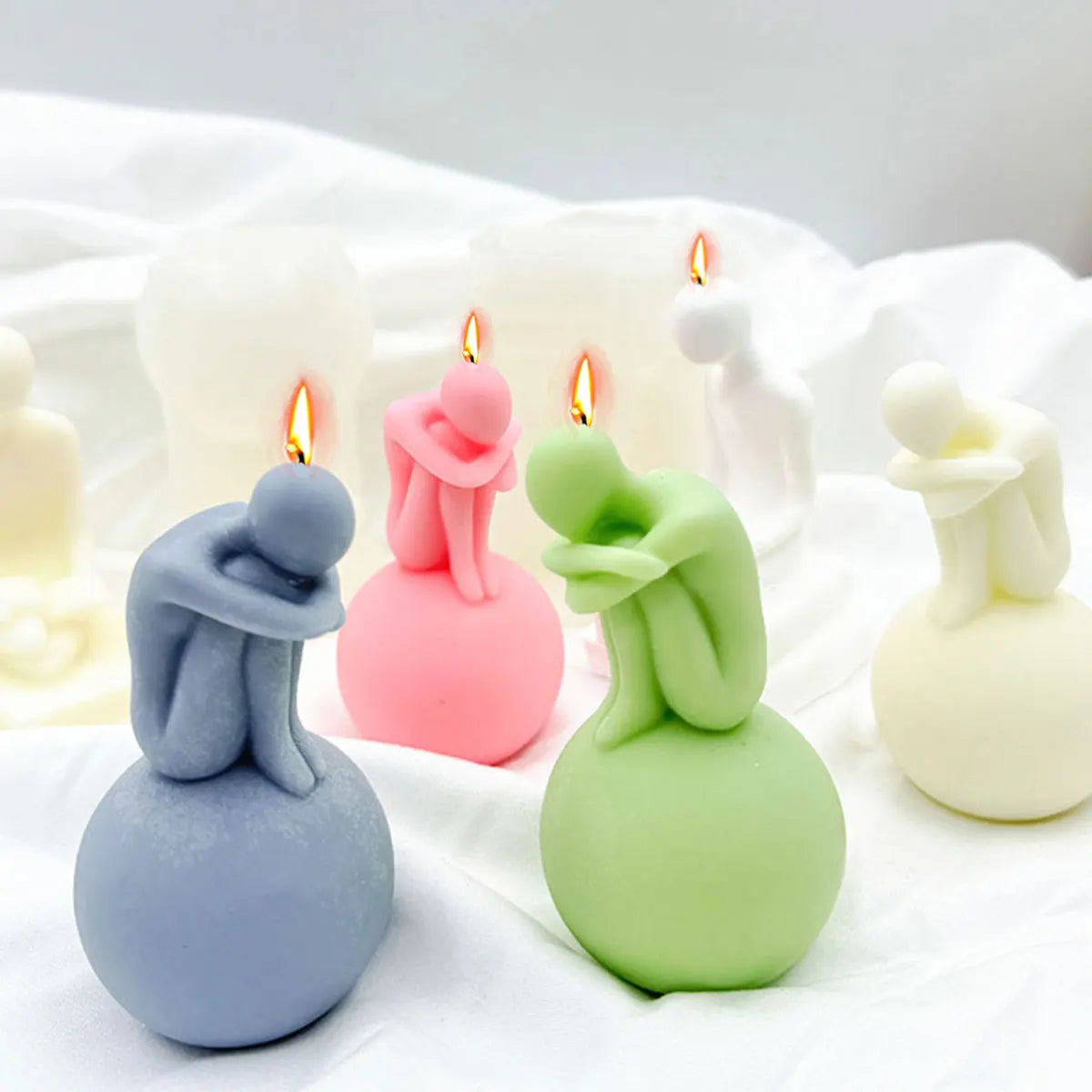 Alone Human Sculpture Candle Mould Silicone