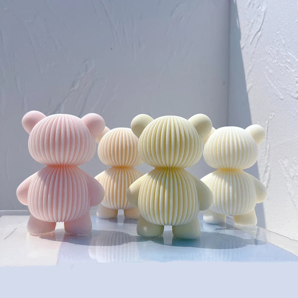 Ribbed Bear & Rabbit Candle Mould