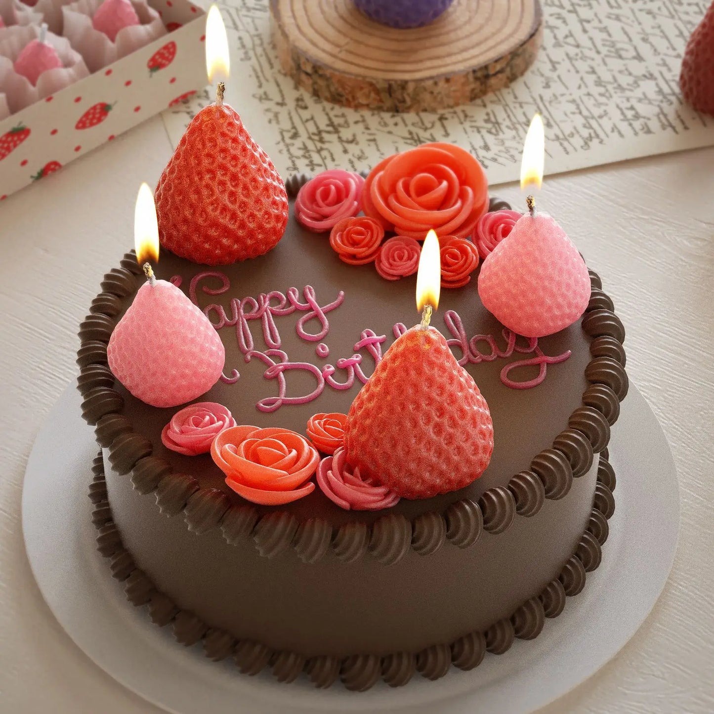 Strawberry Shaped Silicone Candle Mould 4PCS/1PC S/M/L