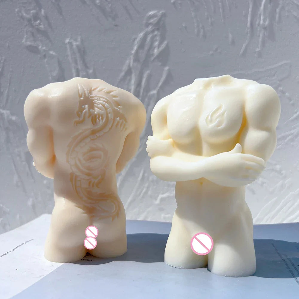 Dragon Tattoo Man Woman Body Candle Mould