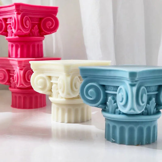 Large Roman Pillar Candle Mould Classic Corinthian