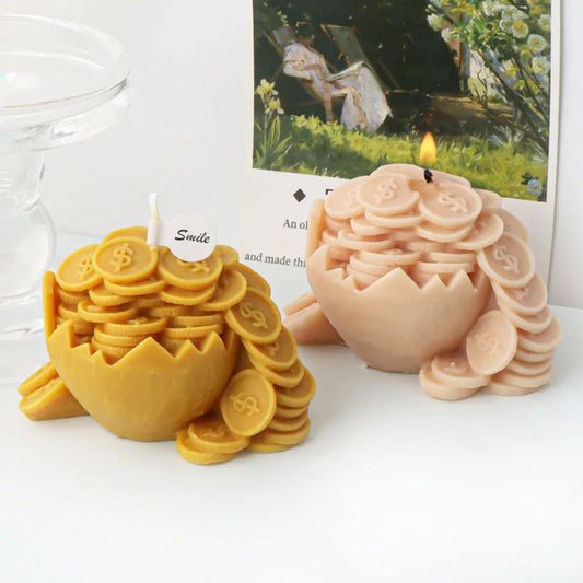 3D Coin Egg Breaking Candle Mould Silicone