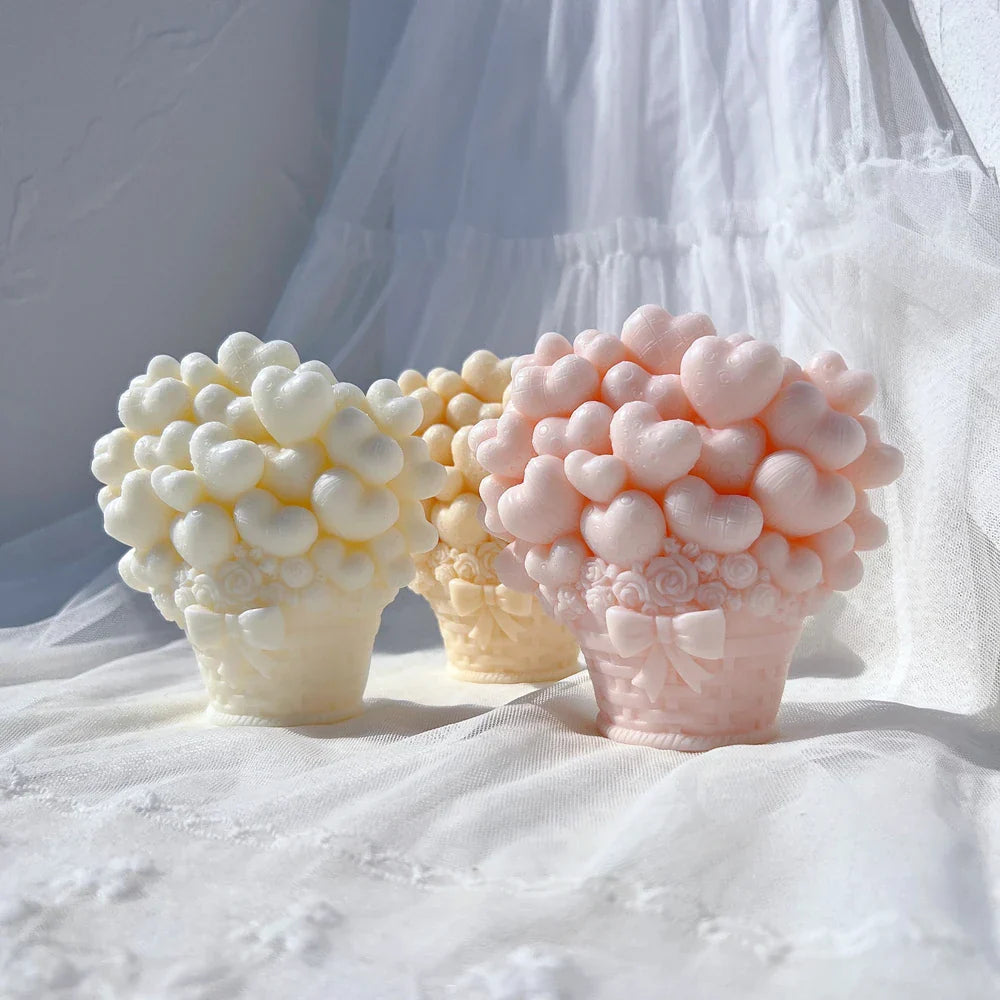 Heart Balloon Basket Candle Mould