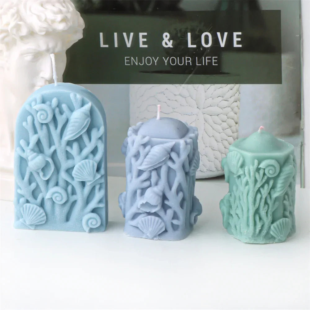 Coral Pillar Candle Silicone Mould