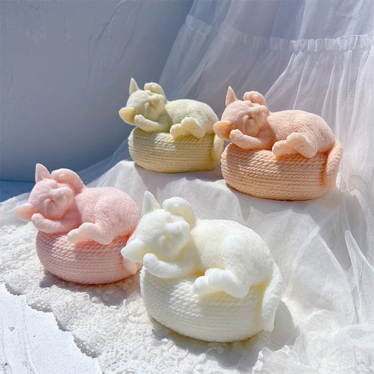 Cute Cat Statue Silicone Candle Mould