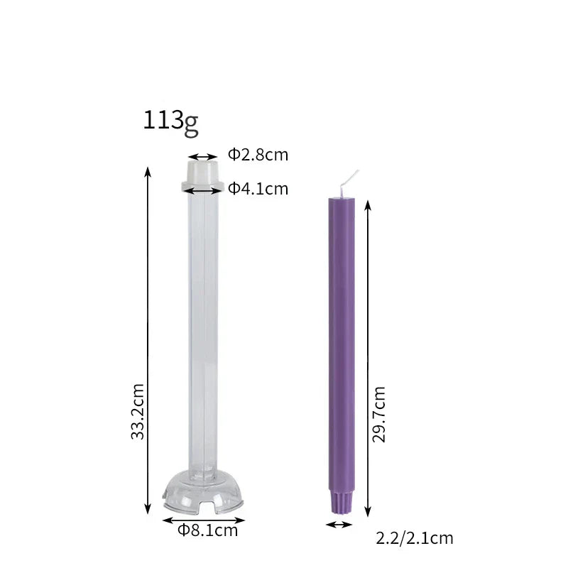 Hexagon Stripe Pole Acrylic Taper Candle Mould