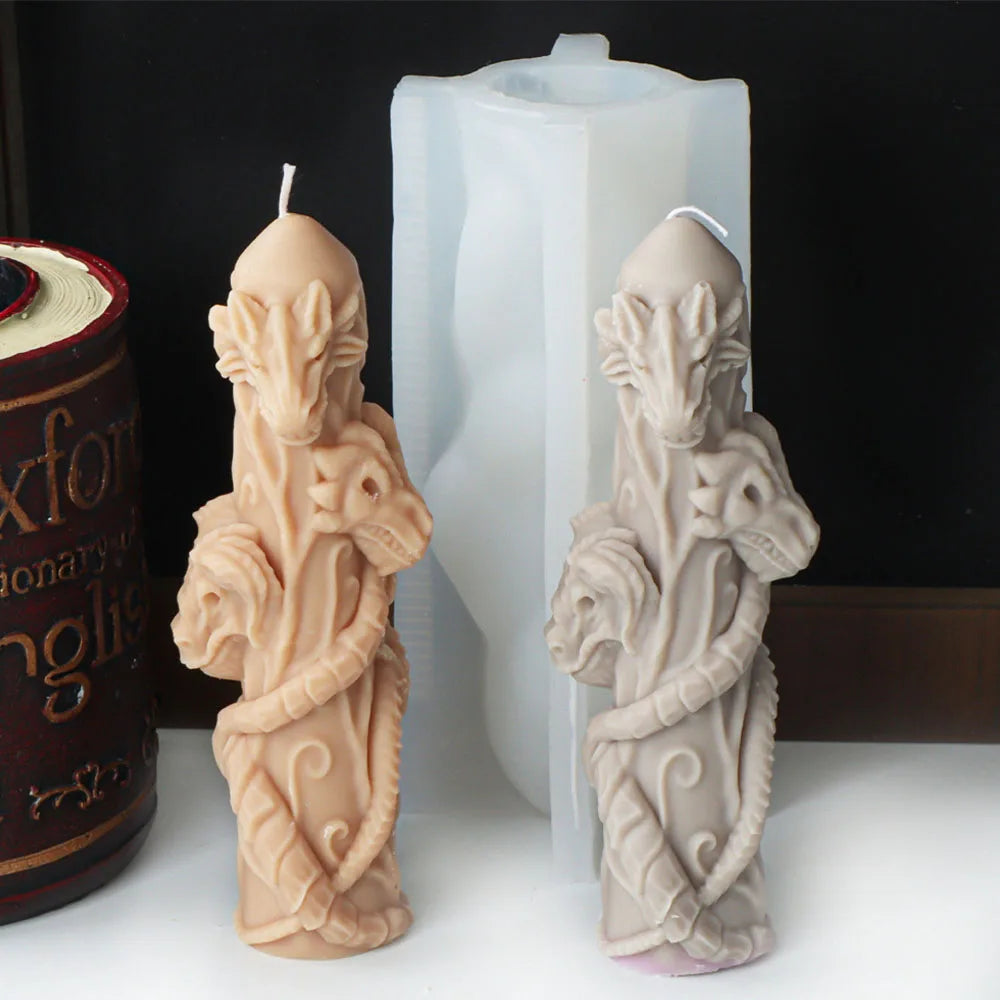 Dragon Head Pillar Candle Mould