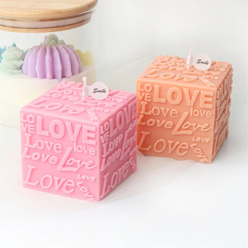 LOVE Cube & Cylindrical Candles Mould