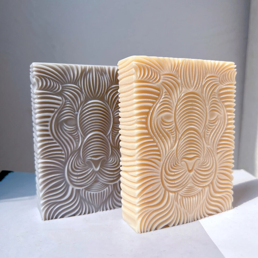 Square Lion Head Candle Silicone Mould