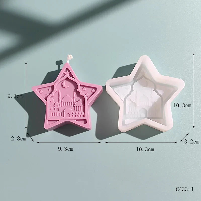 Five-Pointed Star Relief Candle Mould