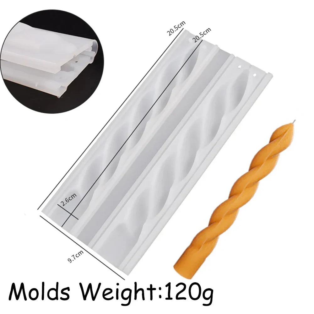 Spiral Twist Long Rod Candle Mould