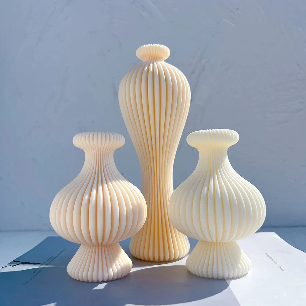 Ribbed Vase Candle Mould