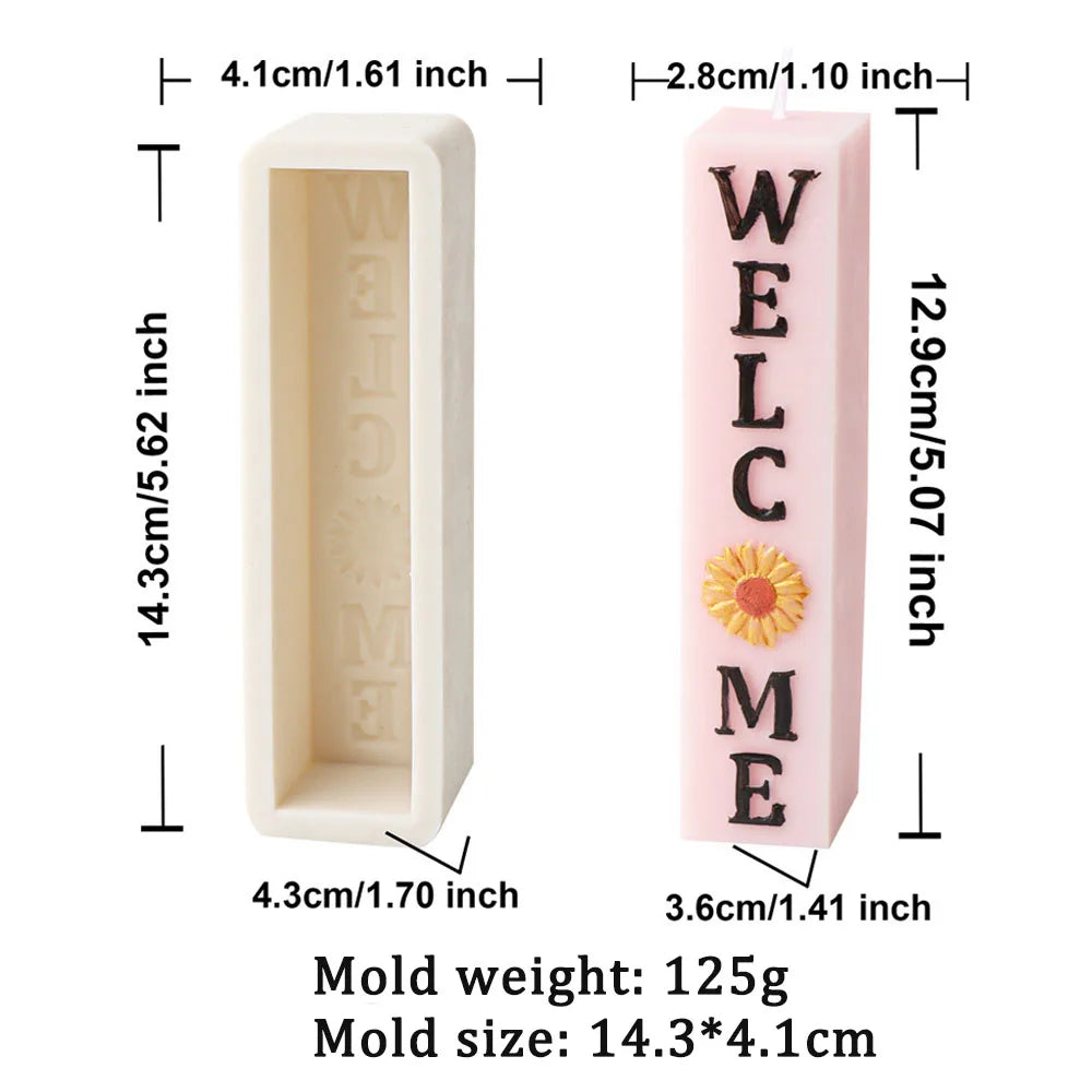 Sunflower Letters Slogan Candle Mould