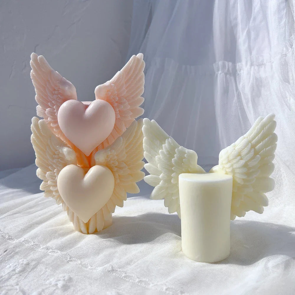 Angel Wing Heart Silicone Candle Mould