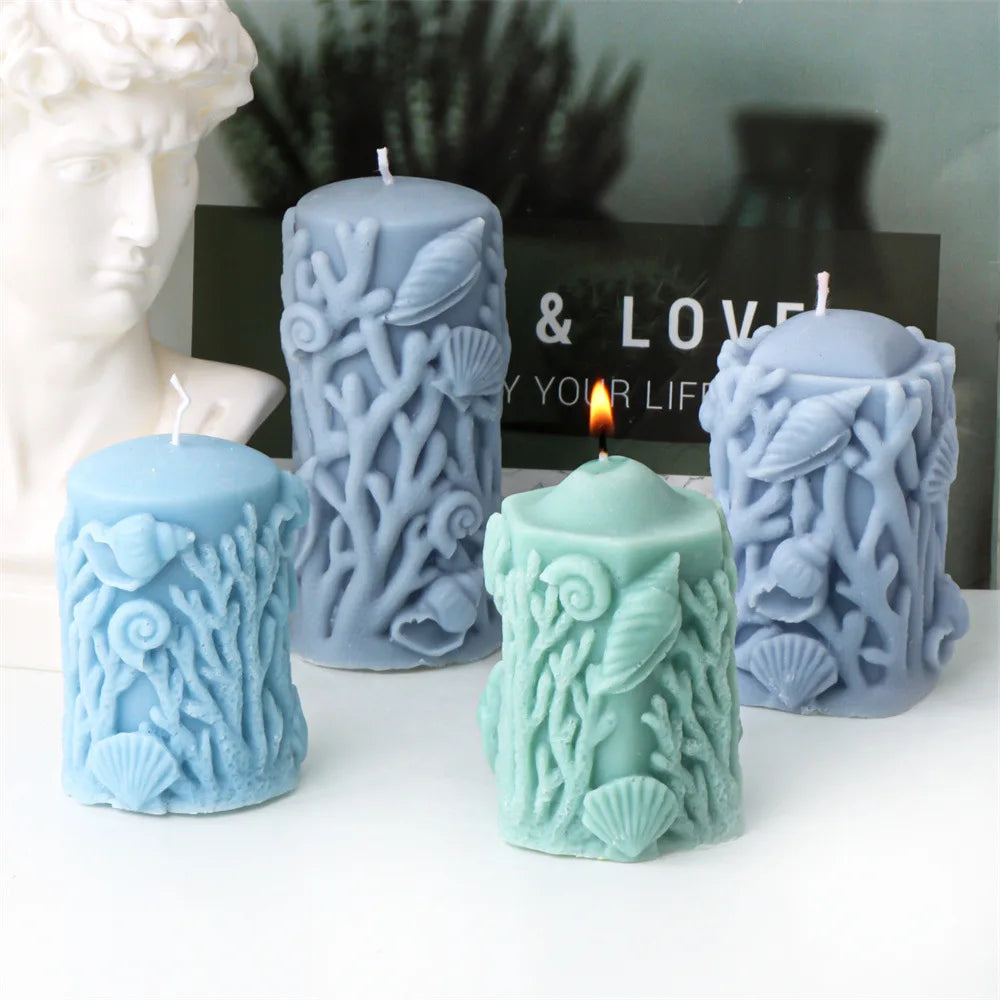 Coral Pillar Candle Silicone Mould