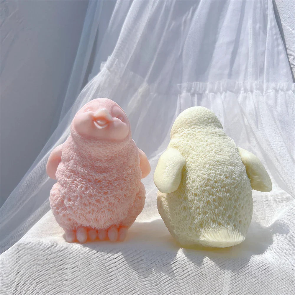 Cute Penguin Statue Candle Mould
