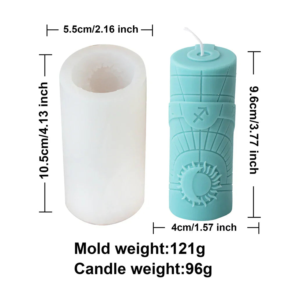 3D Constellation Pillar Candle Mould for Zodiac Designs