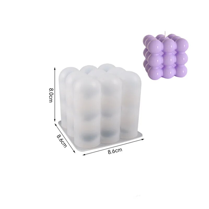 Multi Size Bubble Cube Candle Mould