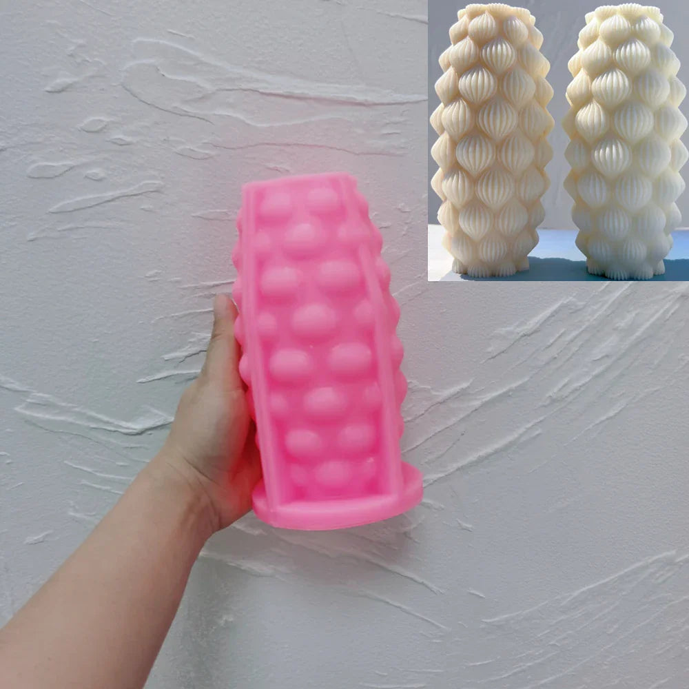 Ribbed Pillar Raindrop Candle Mould