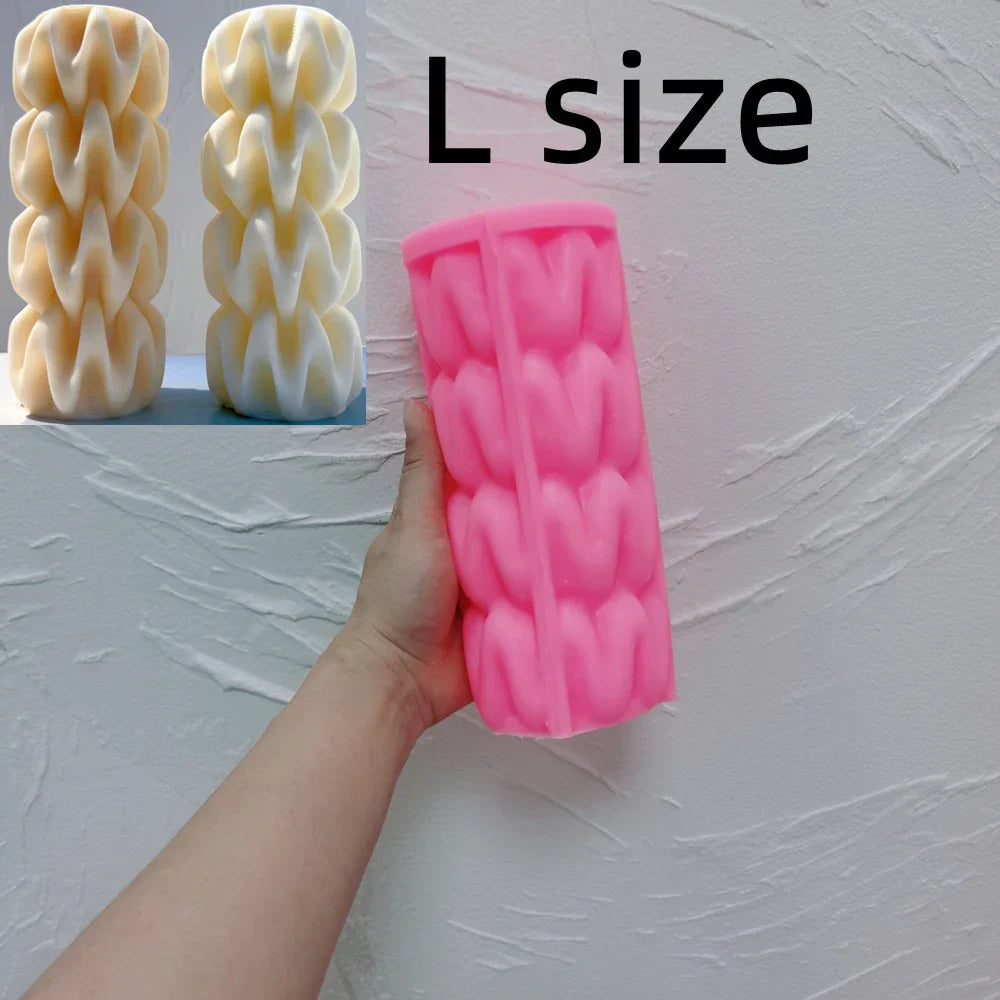 2 Sizes Wave Pillar Swirl Candle Mould