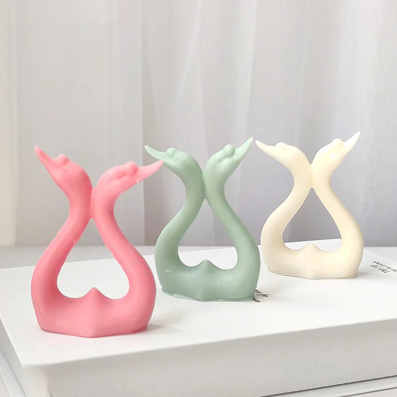 Swan Love and fidelity and Sika Deer Elk Antler Silicone Candle Mould