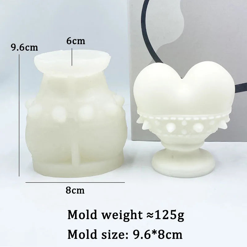 Rose Heart Shaped Candle Mould Silicone