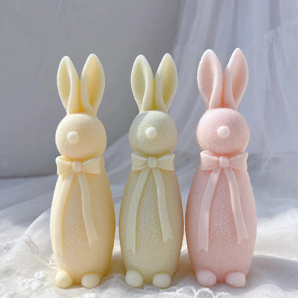Flocked Rabbit Silicone Candle Moulds